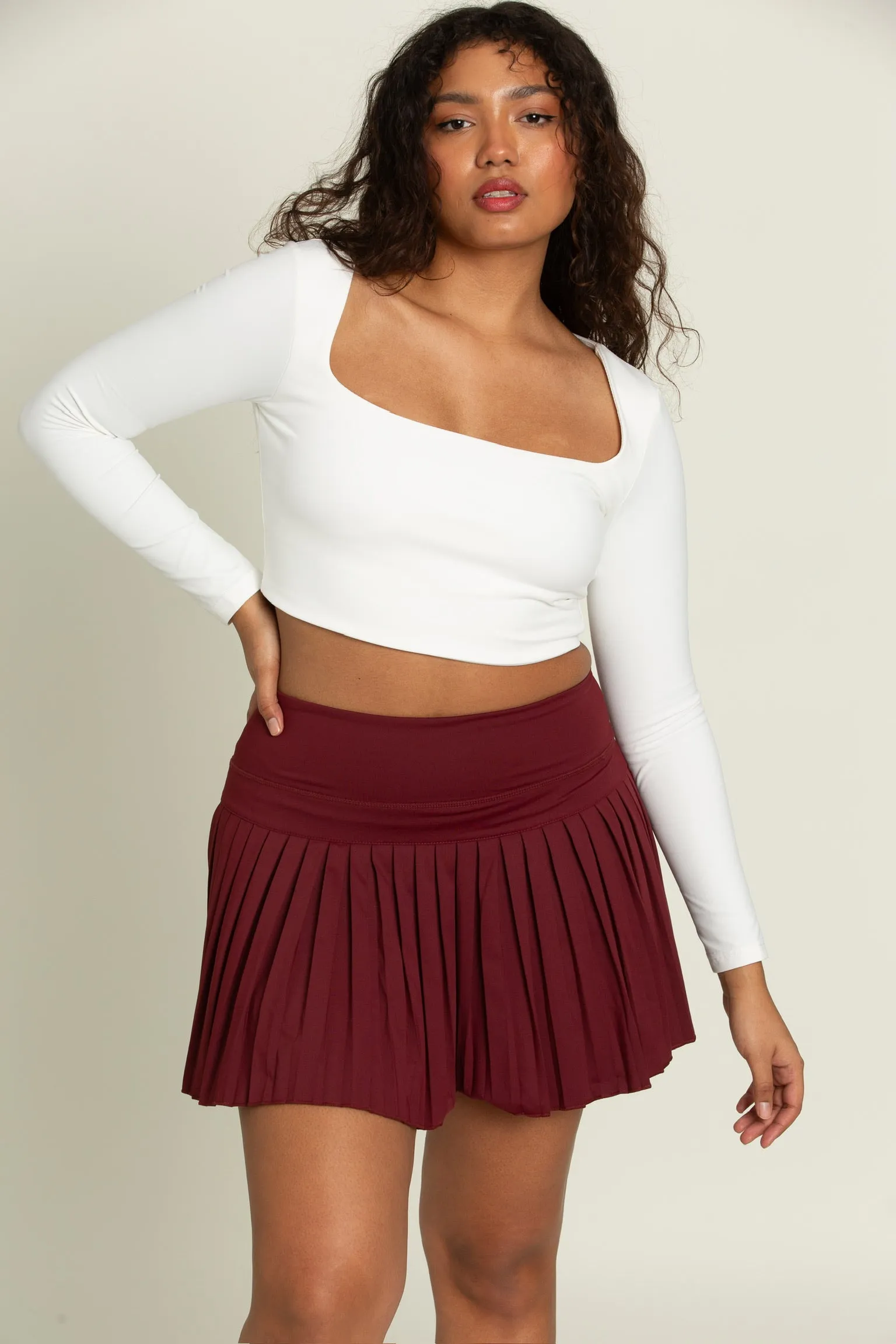 White Square Neck Long Sleeve Top sold by Gold Hinge product image thumbnail 5