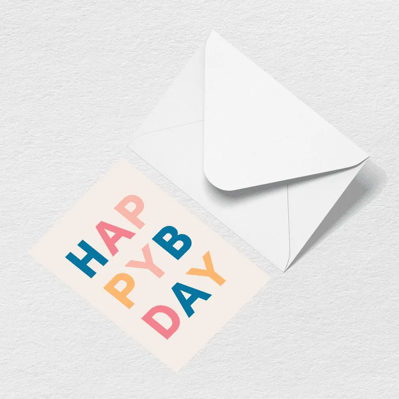 Happy Birthday Letters Greeting Card sold by Bogg Bag