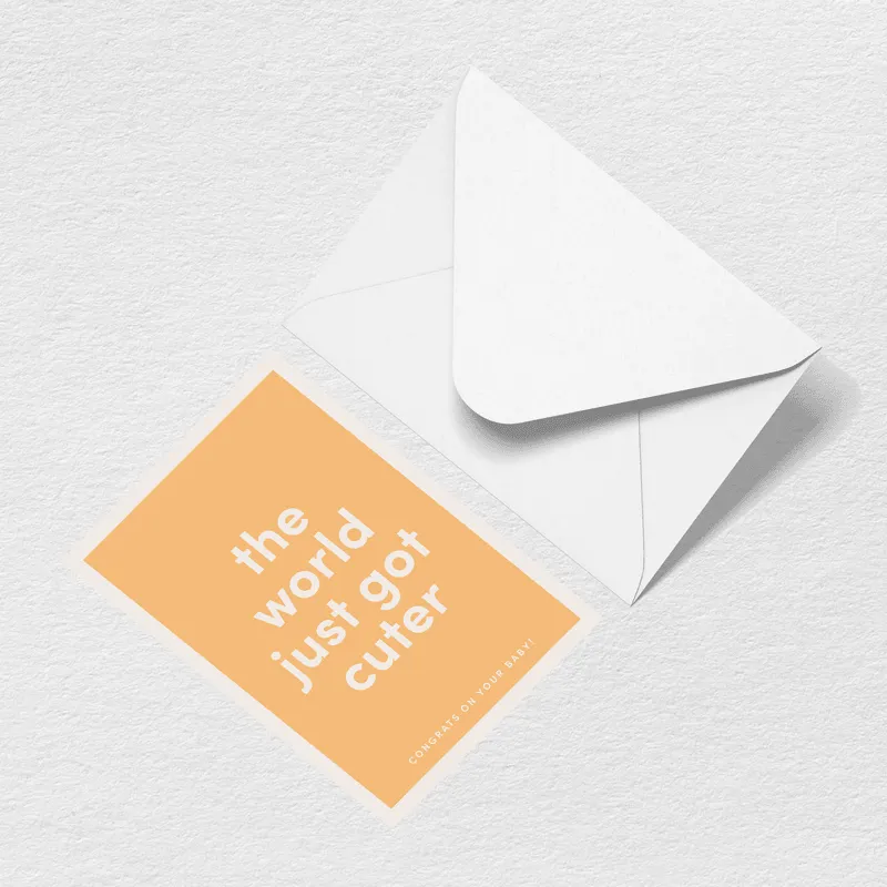 World Just Got Cuter Greeting Card sold by Bogg Bag