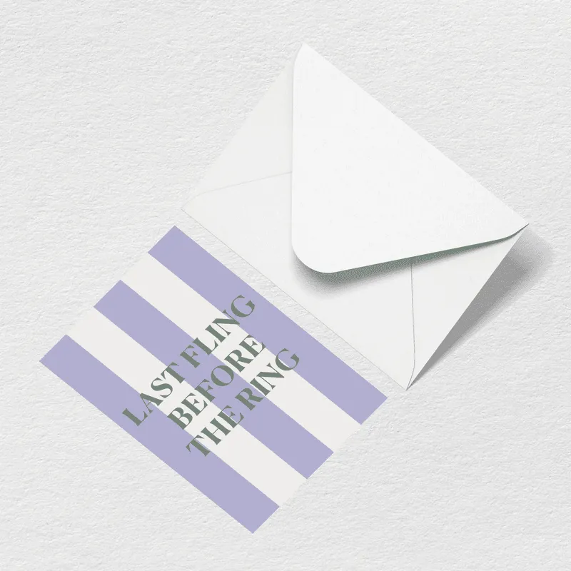 Last Fling Greeting Card sold by Bogg Bag