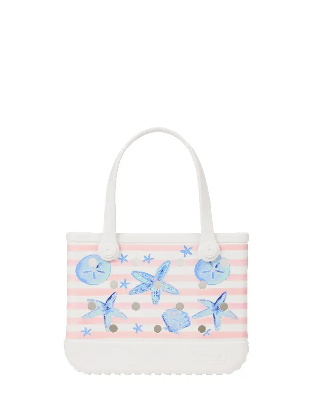 Bitty Bogg Bag - Pink Stripes & Blue Shells sold by Bogg Bag