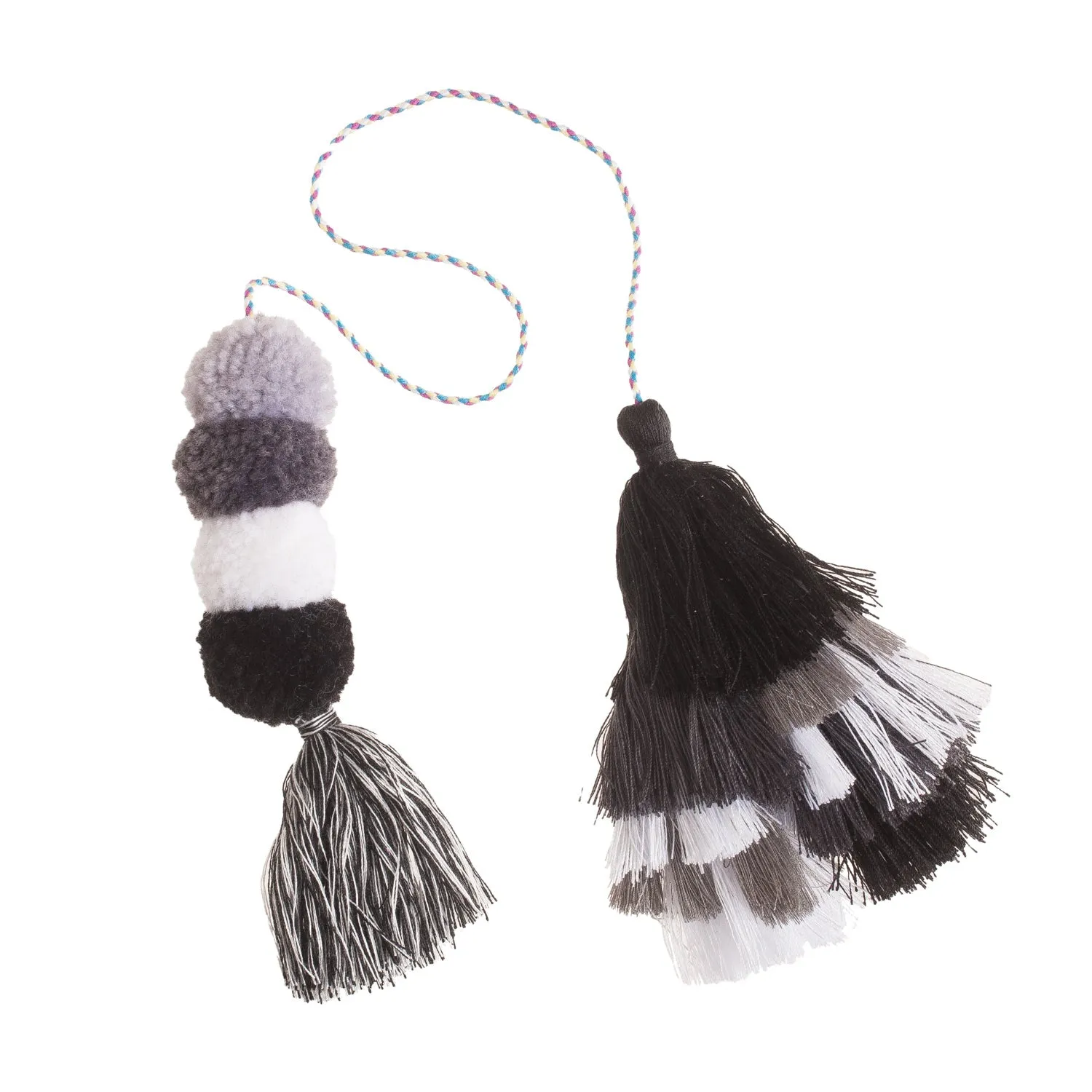 Bogg® Bag Bauble - Black and White Double Tassel sold by Bogg Bag