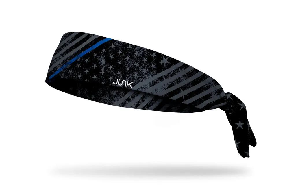 Night Watch - Thin Blue Line Tie Headband sold by JUNK Brands