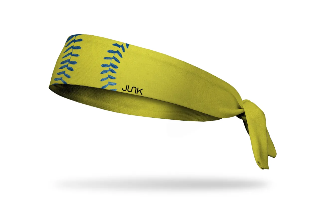 Softball Blue Laces Flex Tie Headband sold by JUNK Brands