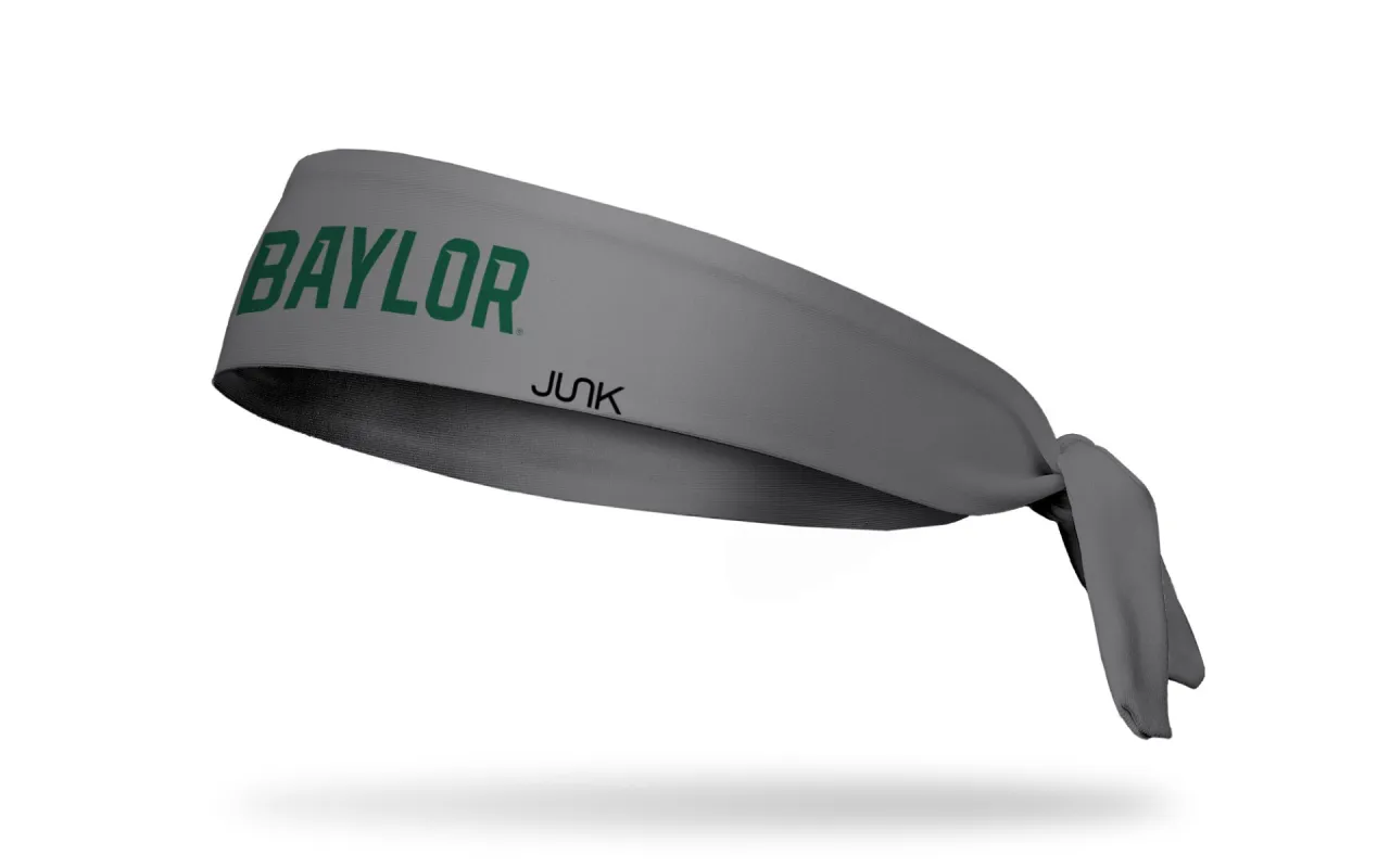 Baylor University: Wordmark Gray Flex Tie Headband sold by JUNK Brands