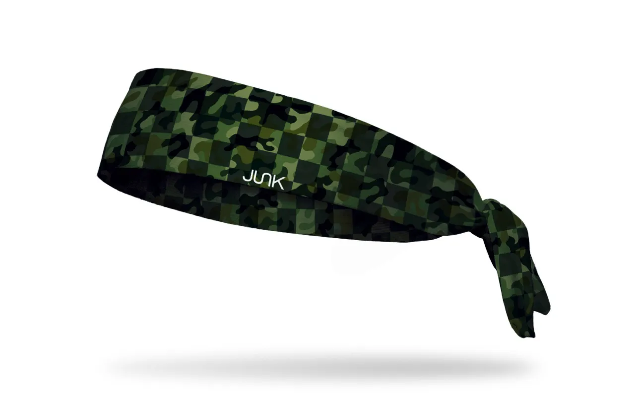Checkerflage Flex Tie Headband sold by JUNK Brands