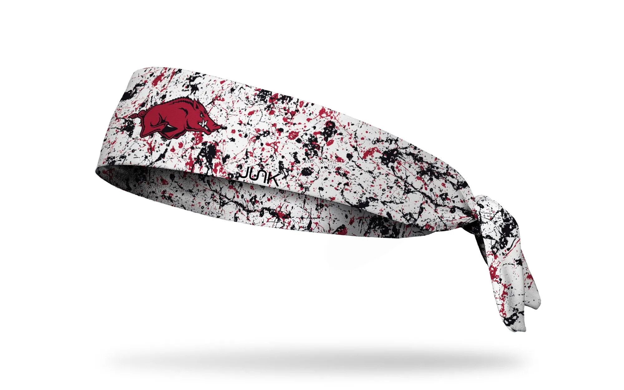 University of Arkansas: Splatter White Flex Tie Headband sold by JUNK Brands
