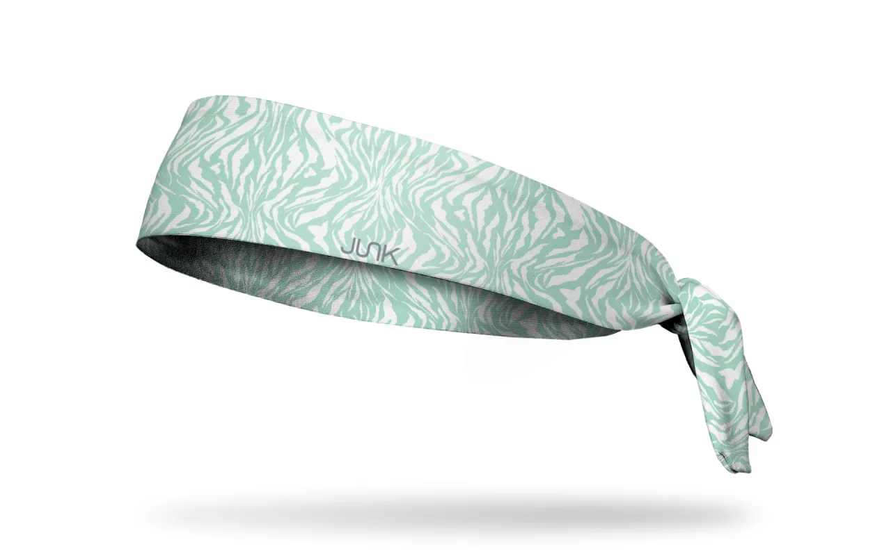 Zen Zebra Mint Flex Tie Headband sold by JUNK Brands