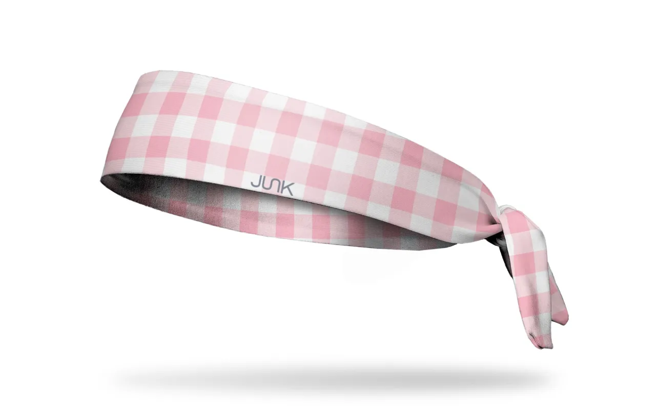 Pink Tartan Tie Headband sold by JUNK Brands