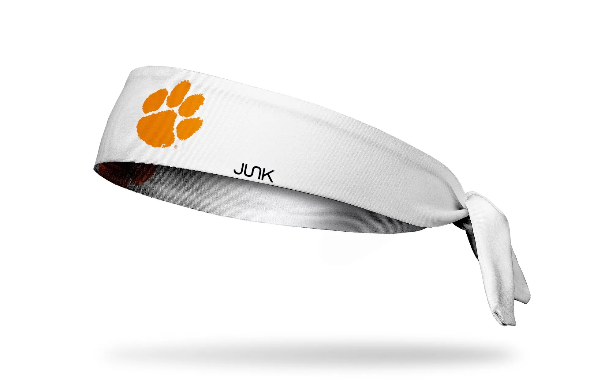 Clemson Tigers: Logo White Flex Tie Headband sold by JUNK Brands