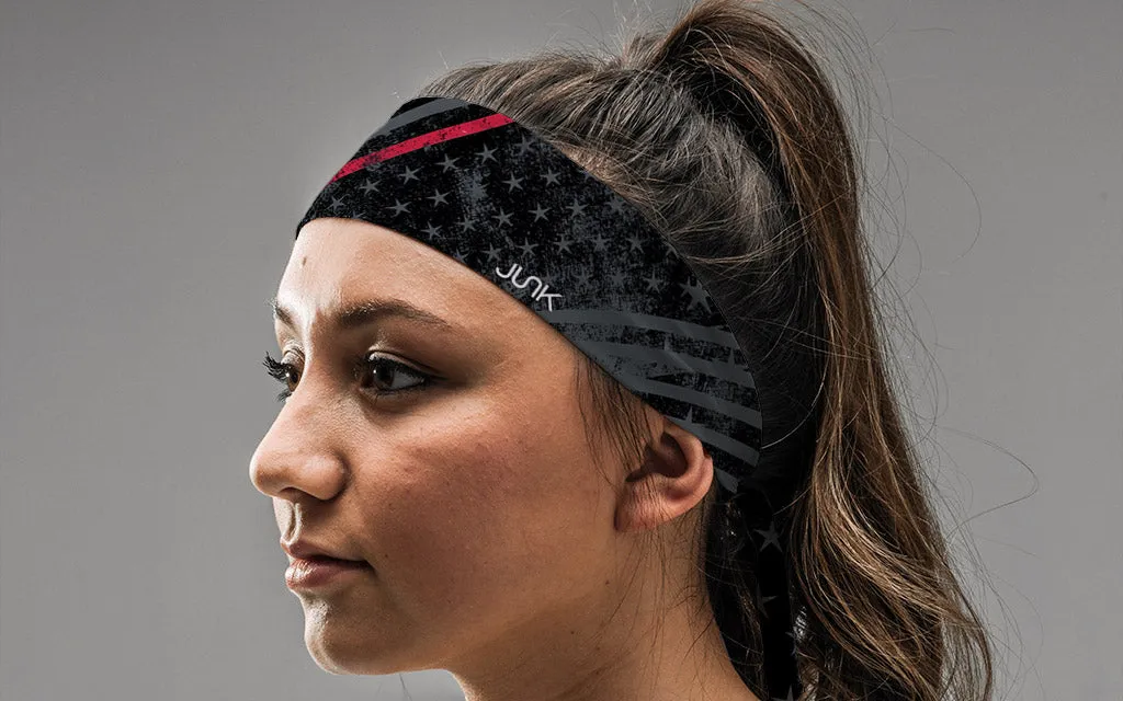 Night Watch - Thin Red Line Tie Headband sold by JUNK Brands product image thumbnail 3