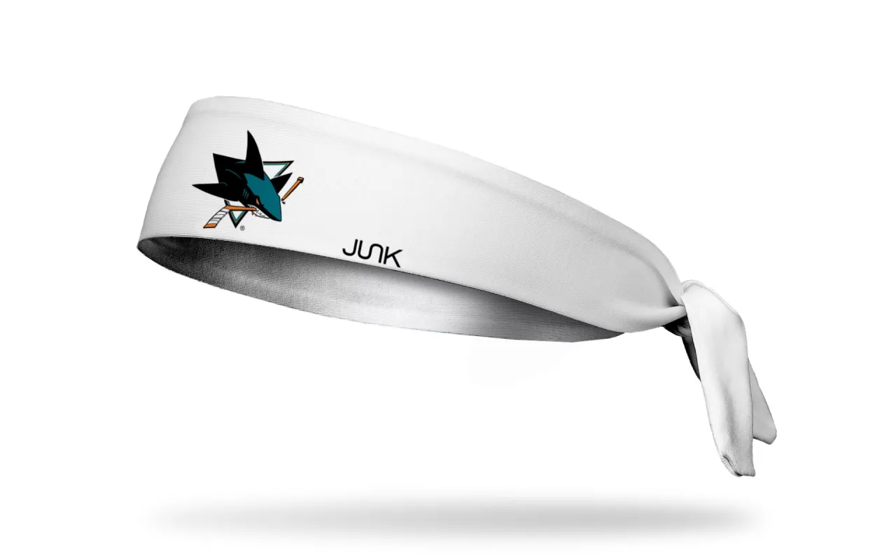 San Jose Sharks: Logo White Flex Tie Headband sold by JUNK Brands