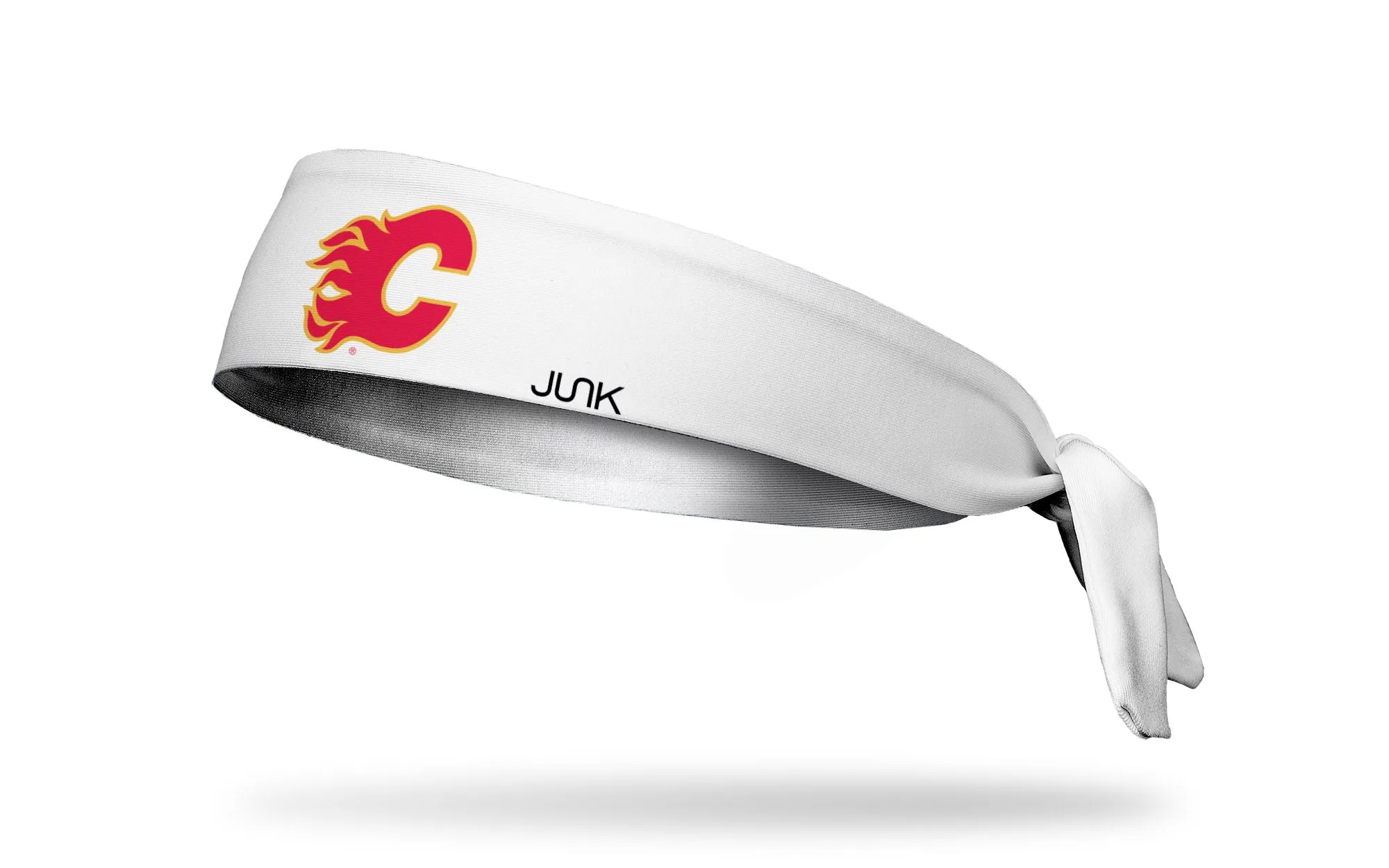 Calgary Flames: Logo White Flex Tie Headband sold by JUNK Brands