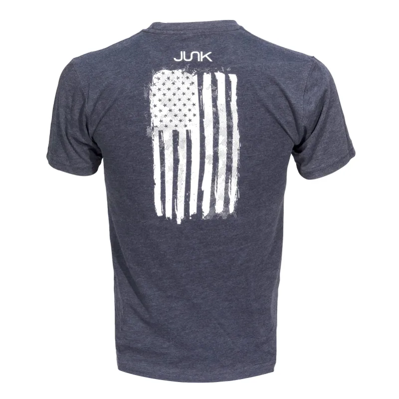 JUNK Tri-Blend Navy American Grunge Tee sold by JUNK Brands