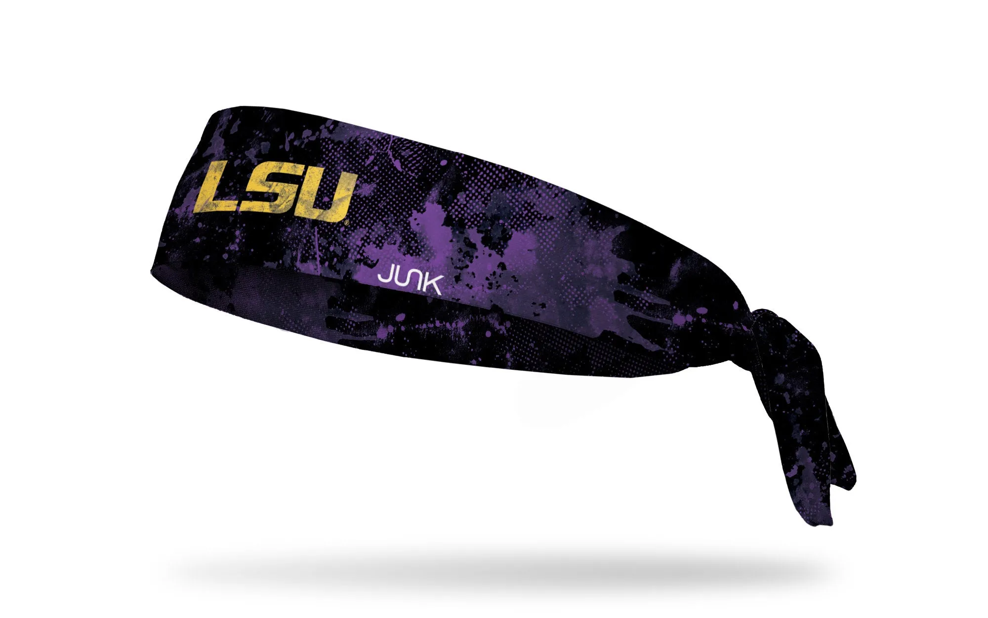 Louisiana State University: Grunge Black Flex Tie Headband sold by JUNK Brands