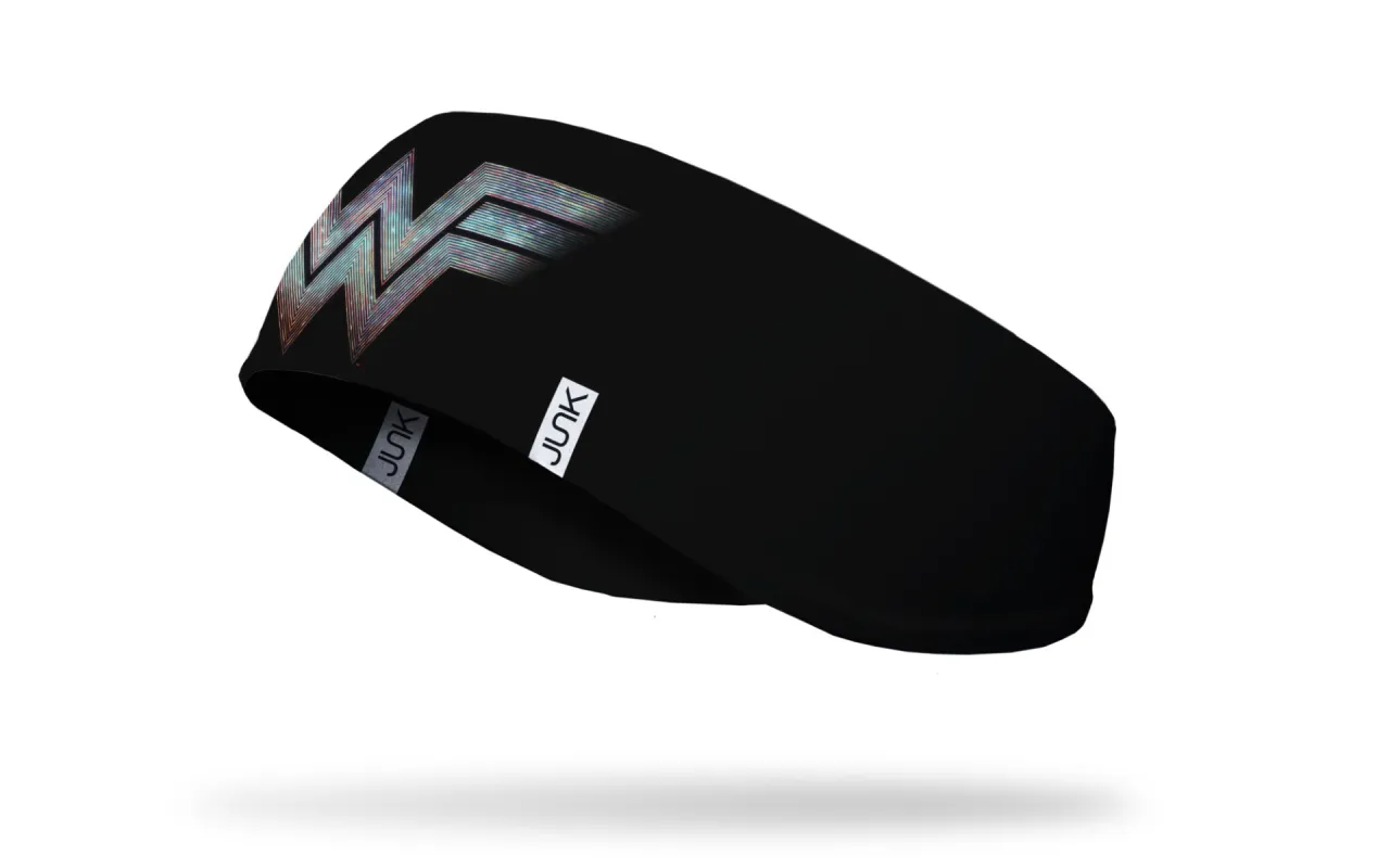 Wonder Woman 1984: Glitch Logo Ear Warmer sold by JUNK Brands