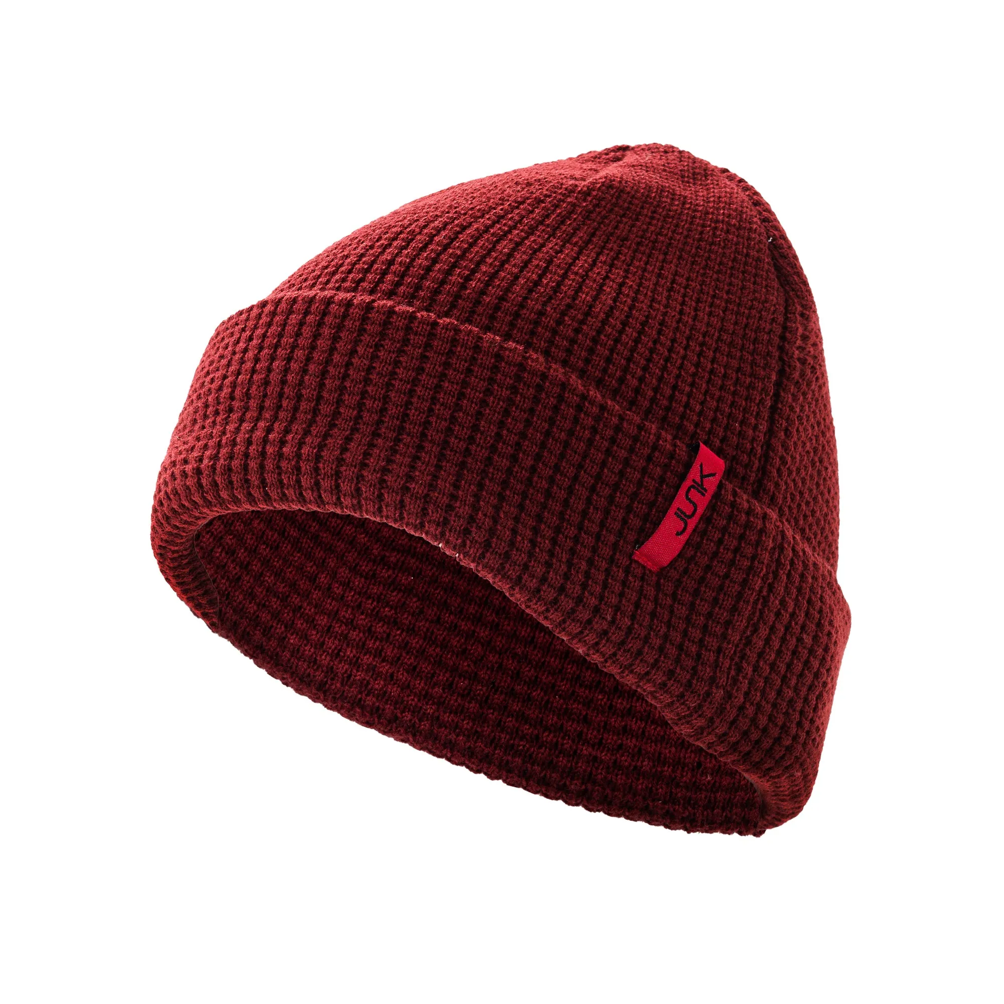 Maroon Waffle Knit Beanie sold by JUNK Brands