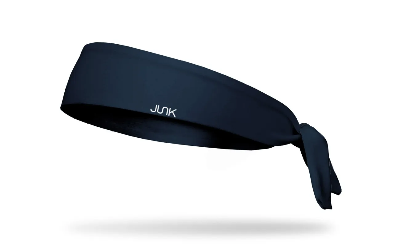 Navy Flex Tie Headband sold by JUNK Brands