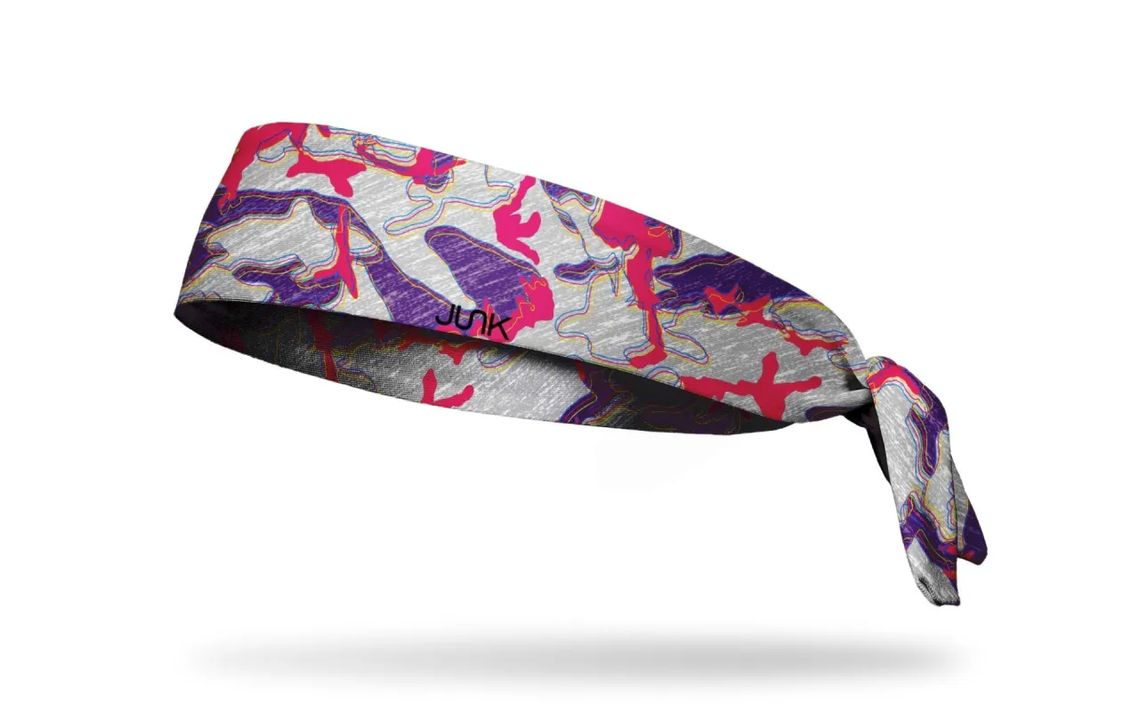 Glitch Camo Pink Flex Tie Headband sold by JUNK Brands