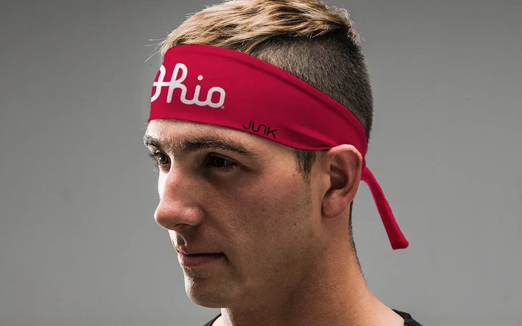 Ohio State: Script Ohio Scarlet Flex Tie Headband sold by JUNK Brands product image thumbnail 4
