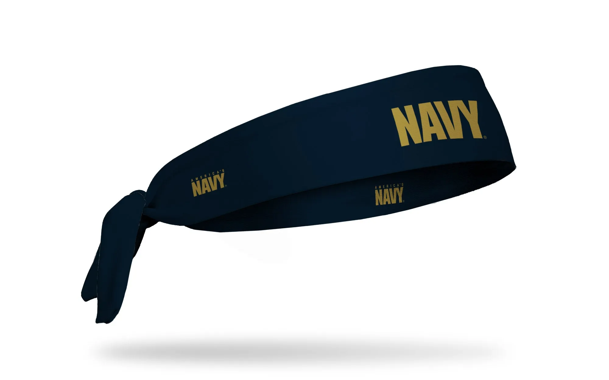 Navy: Wordmark Navy Flex Tie Headband sold by JUNK Brands
