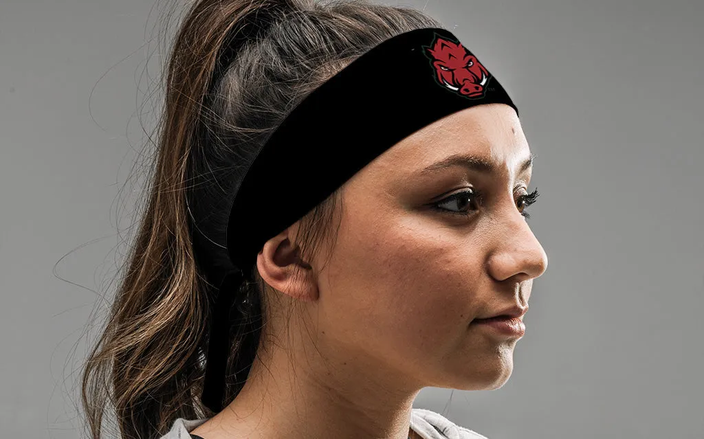 University of Arkansas: Front Hog Black Flex Tie Headband sold by JUNK Brands product image thumbnail 3