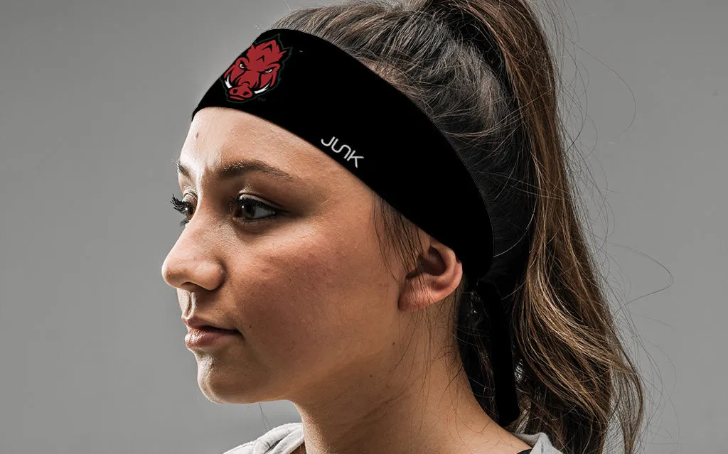 University of Arkansas: Front Hog Black Flex Tie Headband sold by JUNK Brands product image thumbnail 4
