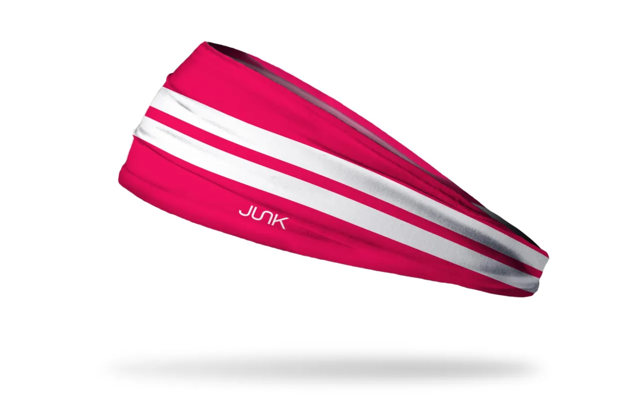 Varsity Stripe (Hot Pink) Big Bang Lite Headband sold by JUNK Brands