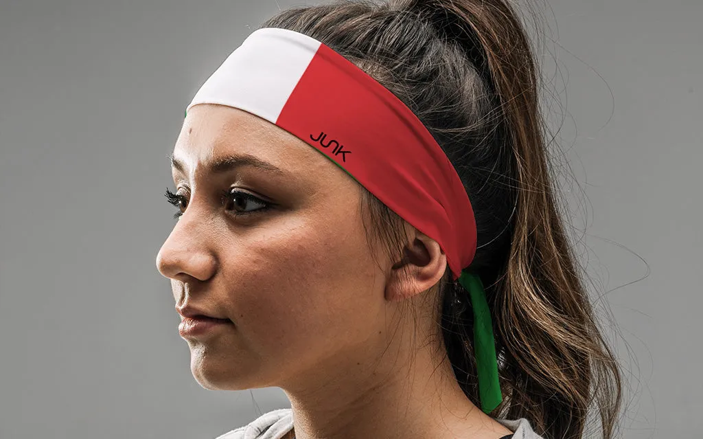 Italy Flag Tie Headband sold by JUNK Brands product image thumbnail 3