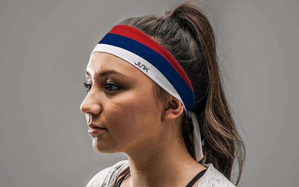 Serbia Flag Flex Tie Headband sold by JUNK Brands product image thumbnail 3