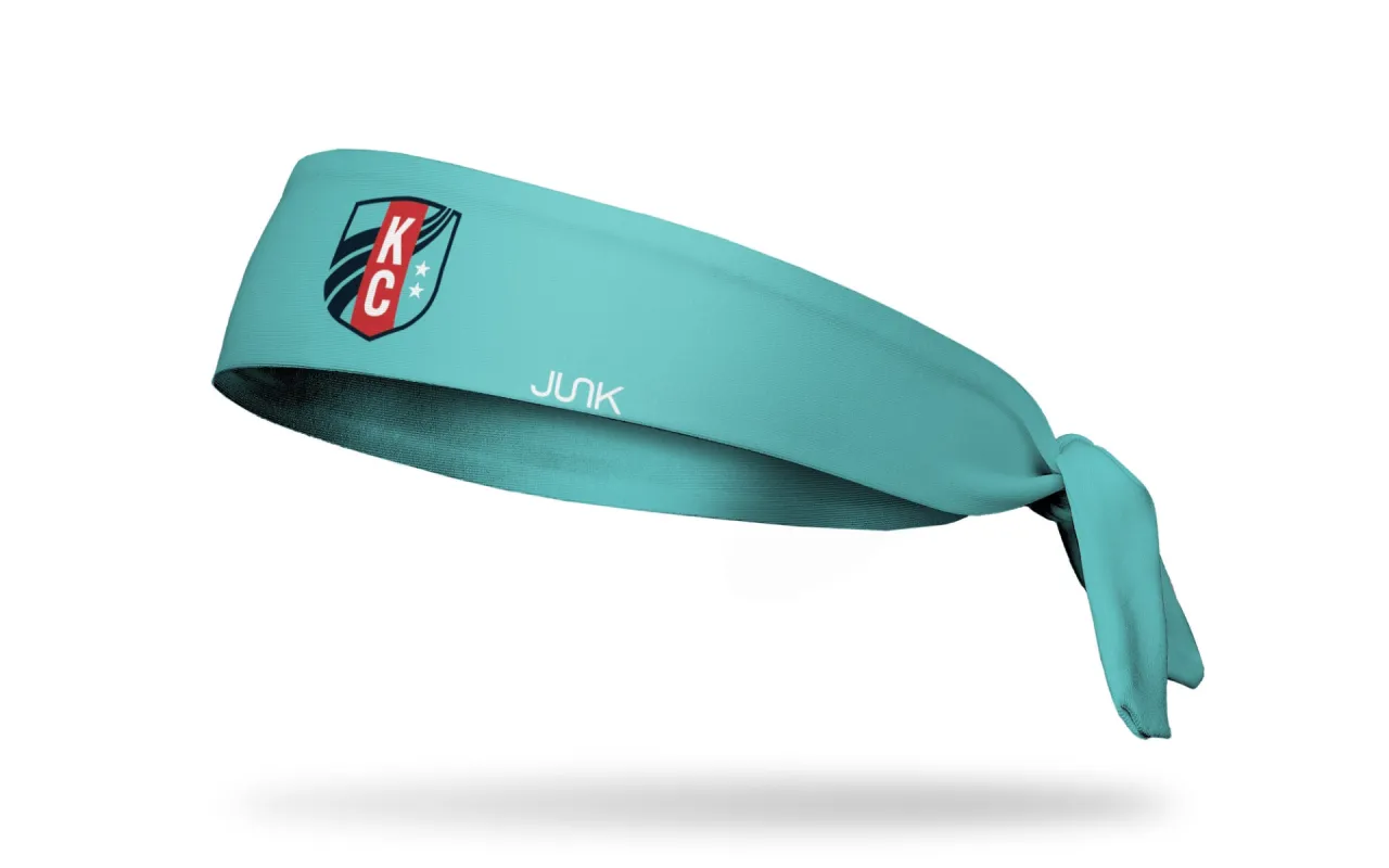 Kansas City Current: Logo Blue Flex Tie Headband sold by JUNK Brands