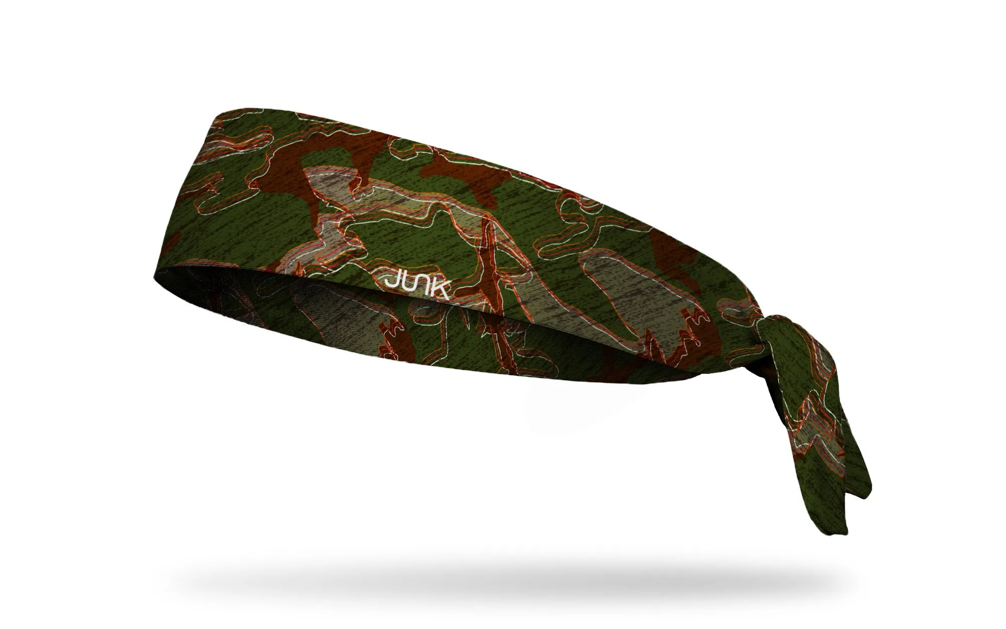 Glitch Camo Green Tie Headband sold by JUNK Brands