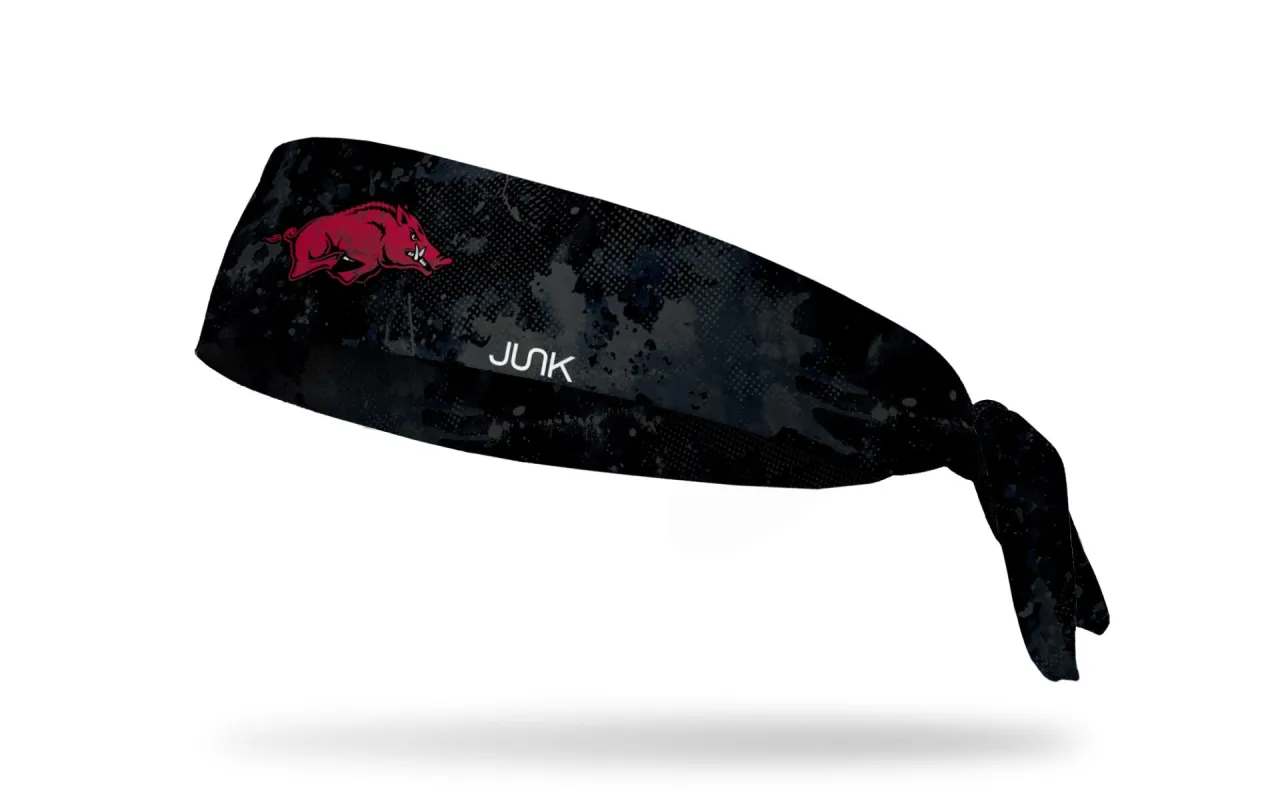 University of Arkansas: Grunge Black Flex Tie Headband sold by JUNK Brands