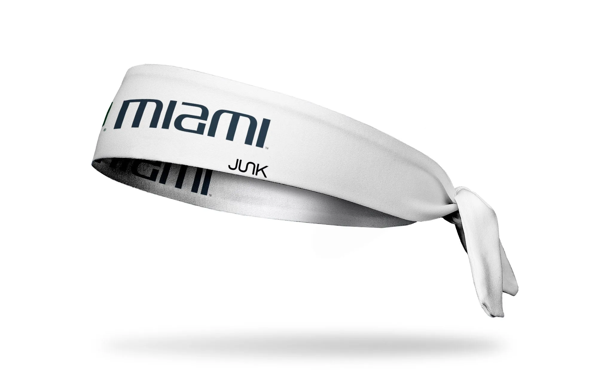 University of Miami: Wordmark White Flex Tie Headband sold by JUNK Brands product image thumbnail 2