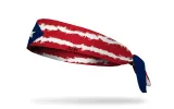 Puerto Rico Painted Flag Flex Tie Headband sold by JUNK Brands