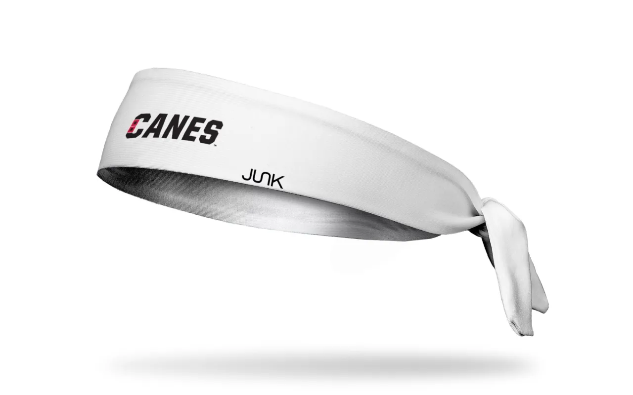 Carolina Hurricanes: Logo White Flex Tie Headband sold by JUNK Brands