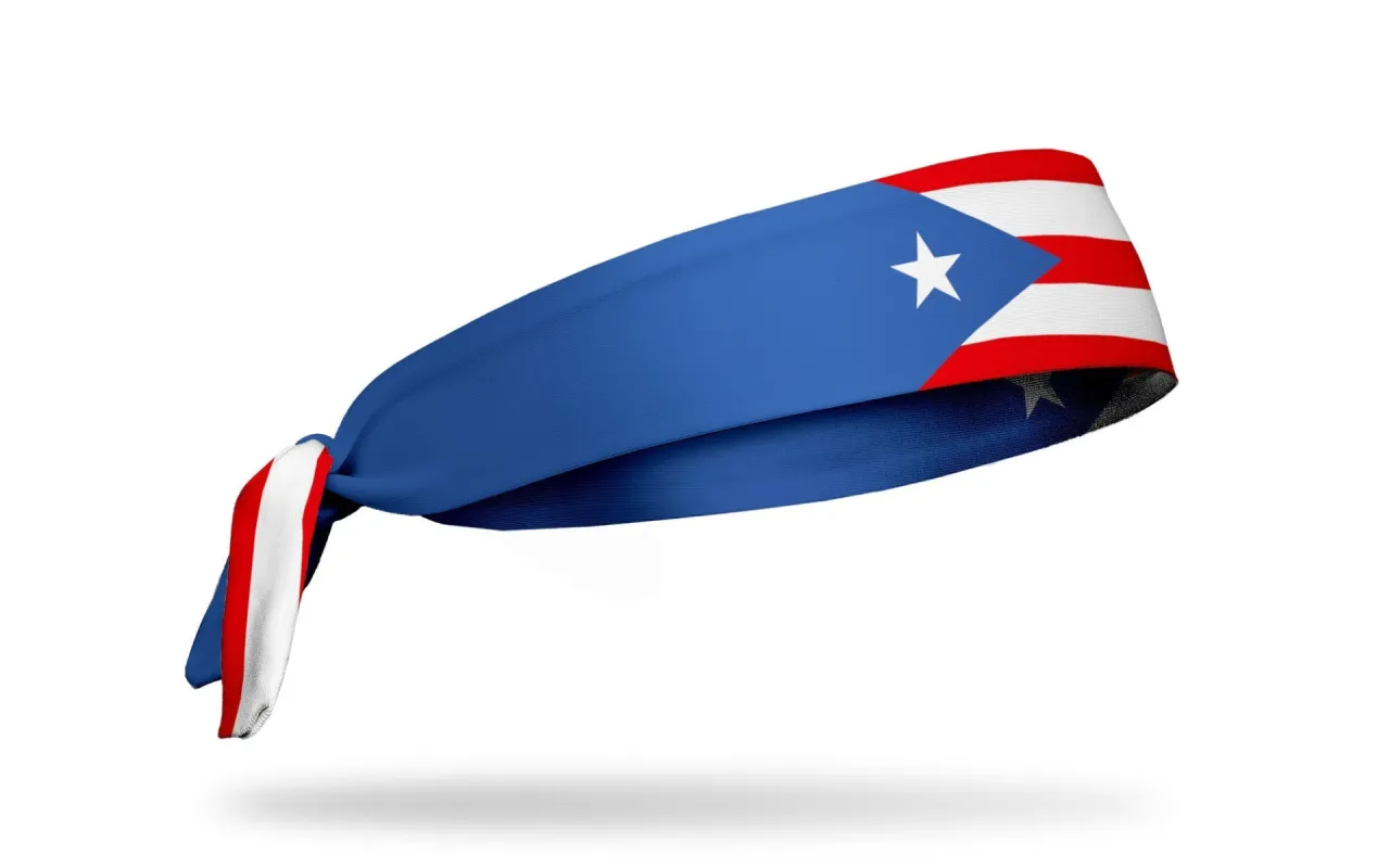 Puerto Rico Flag Flex Tie Headband sold by JUNK Brands