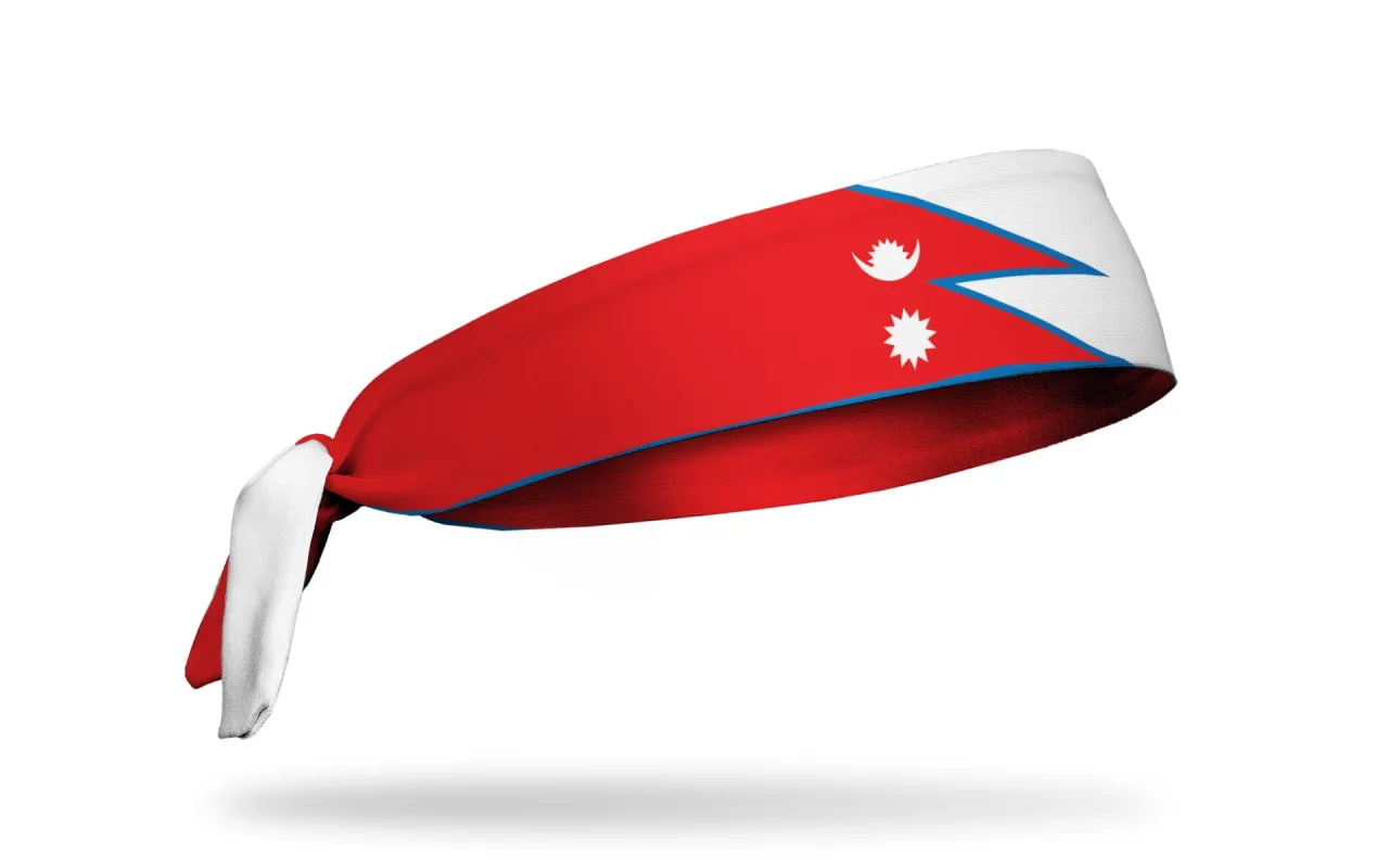 Nepal Flag Flex Tie Headband sold by JUNK Brands
