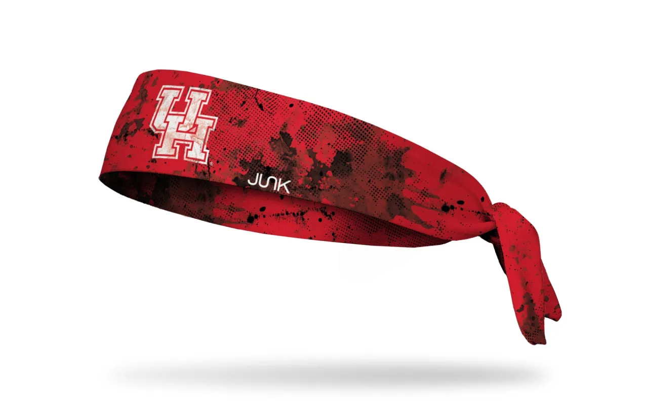 University of Houston: Grunge Red Flex Tie Headband sold by JUNK Brands