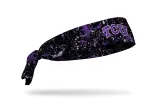 TCU: Splatter Black Flex Tie Headband sold by JUNK Brands