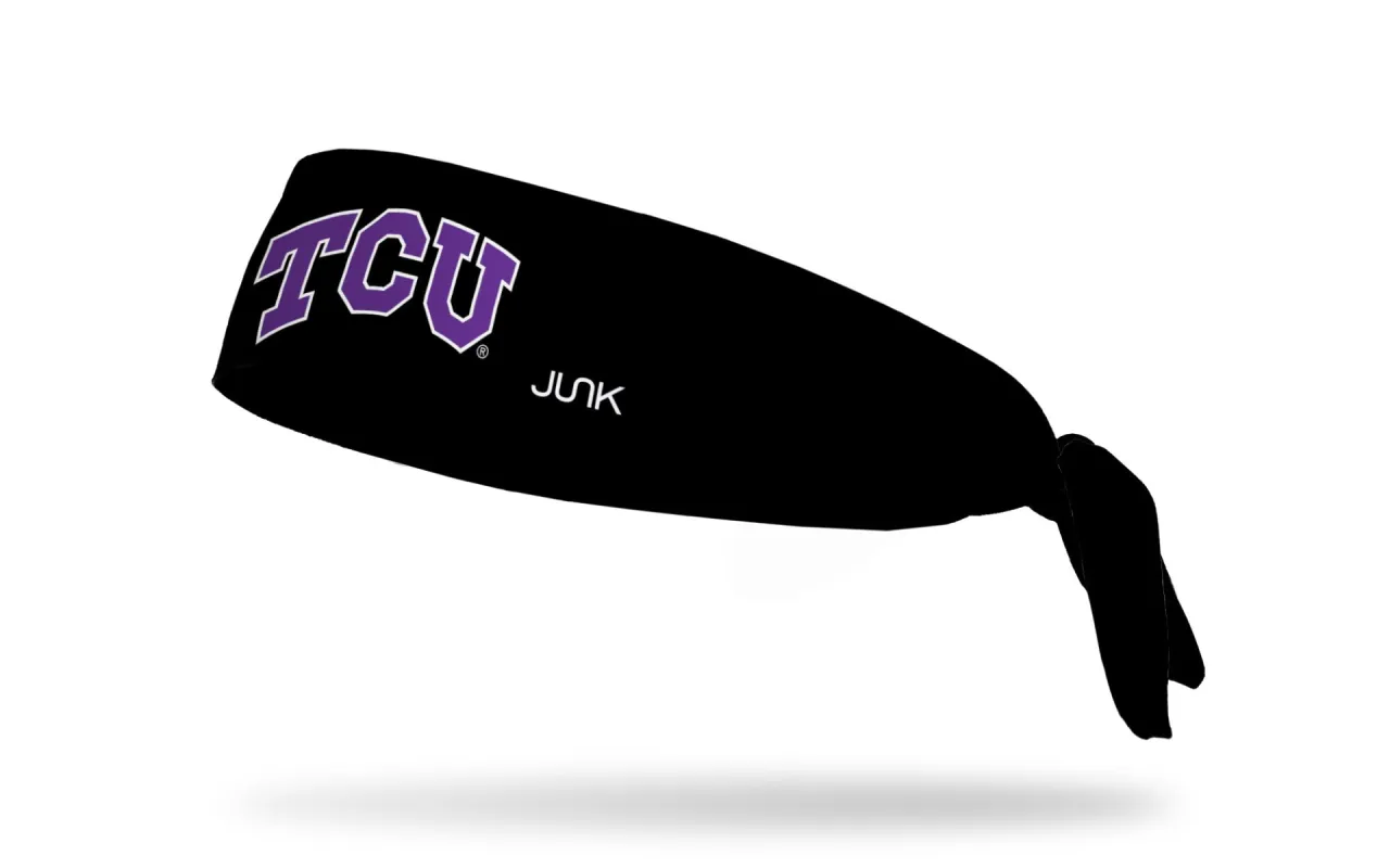TCU: Logo Black Flex Tie Headband sold by JUNK Brands