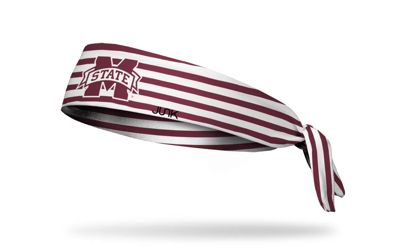 Mississippi State University: Stripes Flex Tie Headband sold by JUNK Brands