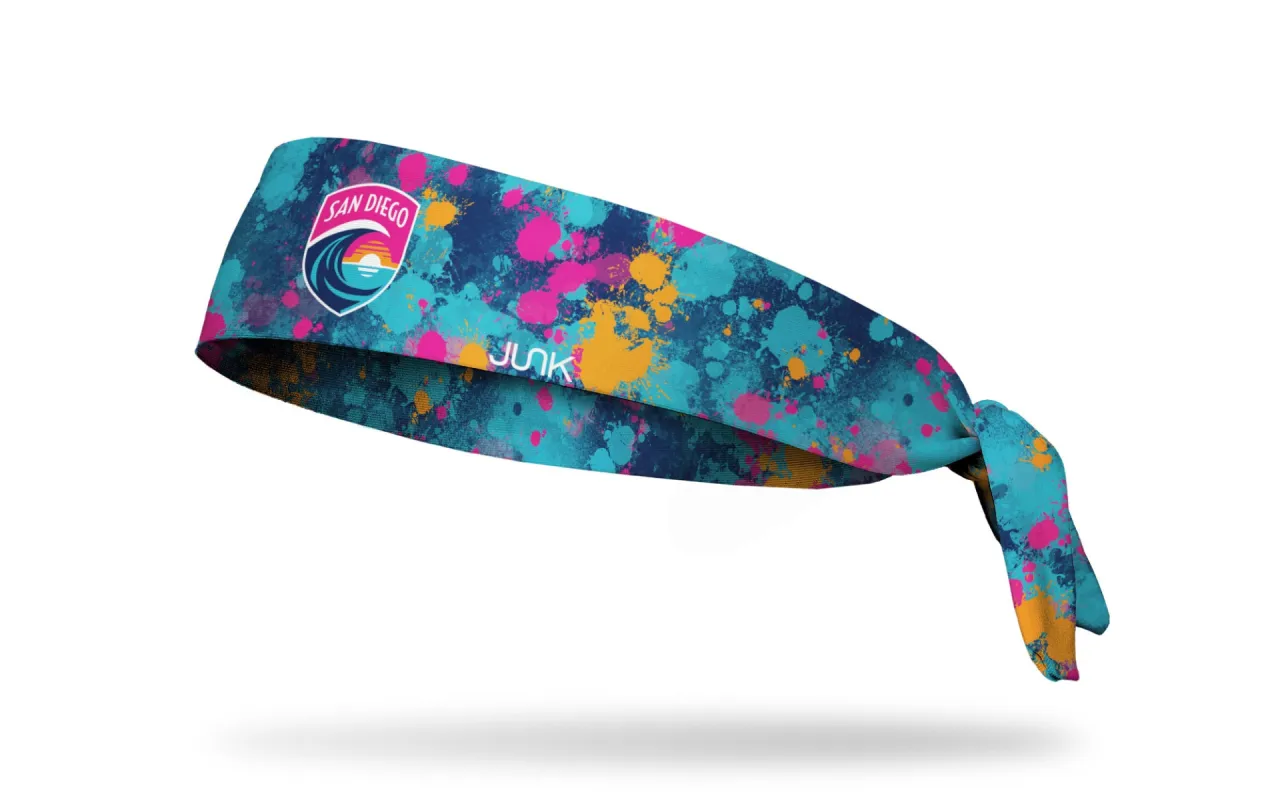 San Diego Wave FC: Splatter Flex Tie Headband sold by JUNK Brands