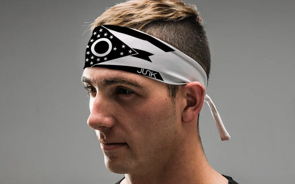 Ohio Monochrome Flag Tie Headband sold by JUNK Brands product image thumbnail 3
