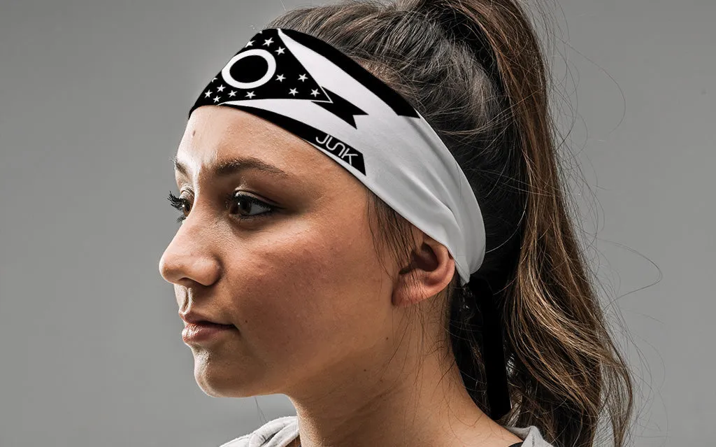 Ohio Monochrome Flag Tie Headband sold by JUNK Brands product image thumbnail 4