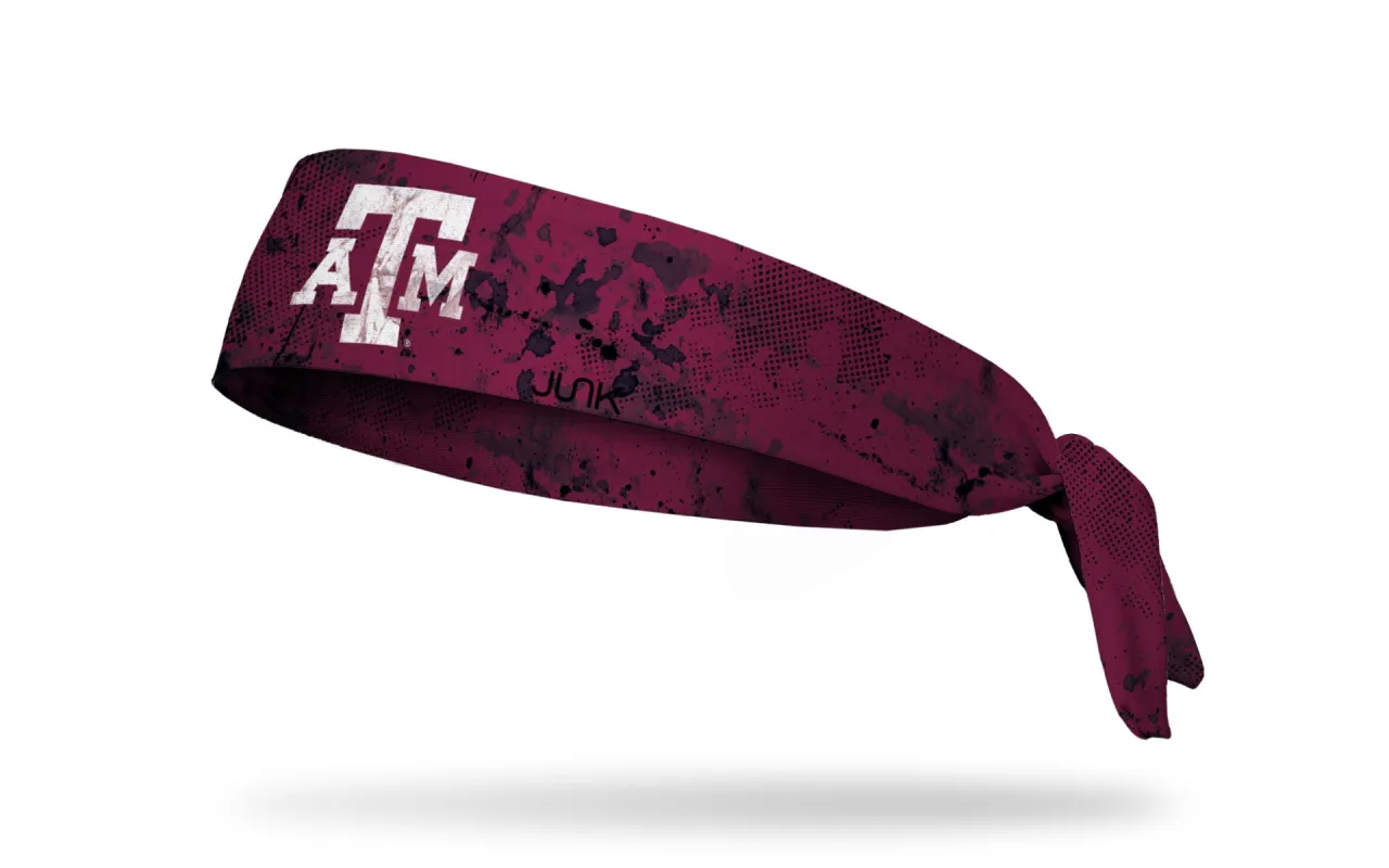 Texas A&M University: Grunge Maroon Flex Tie Headband sold by JUNK Brands