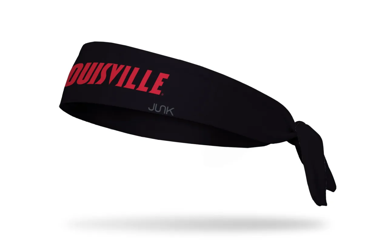 University of Louisville: Wordmark Black Flex Tie Headband sold by JUNK Brands
