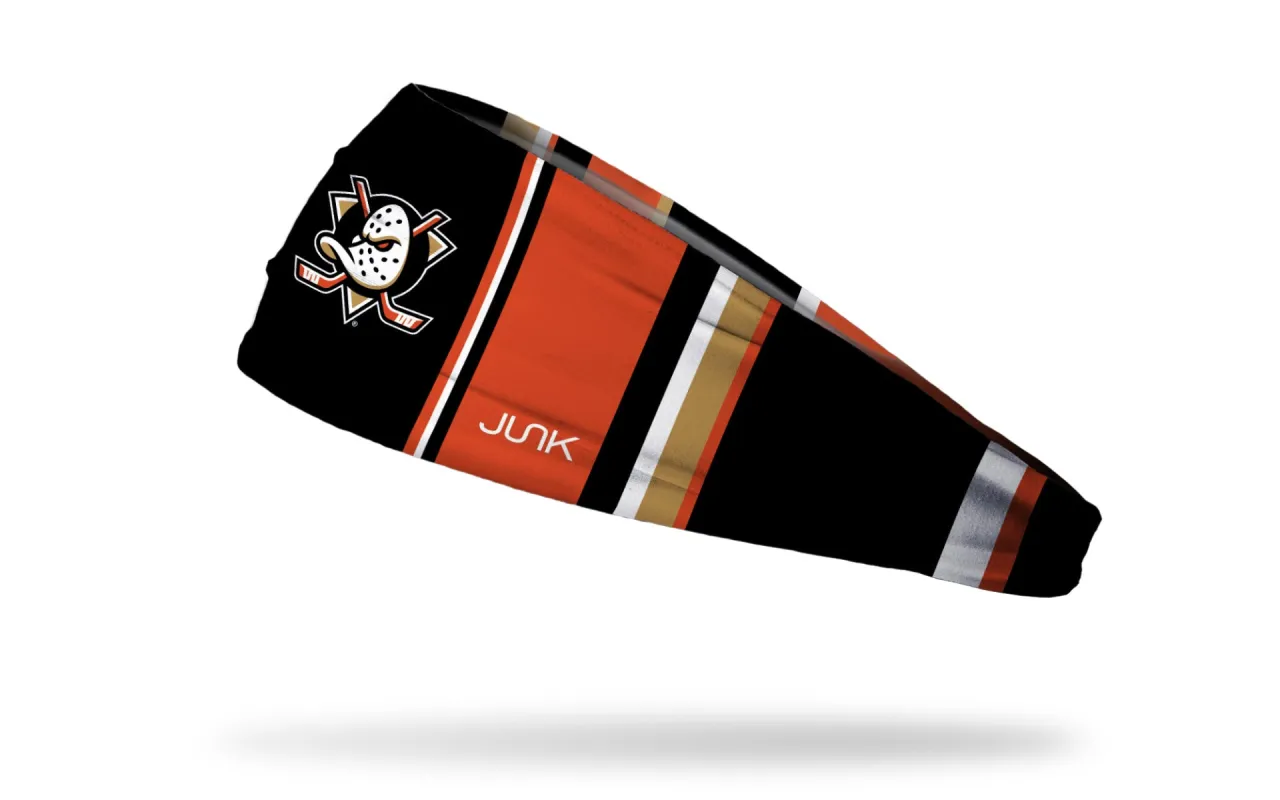 Anaheim Ducks: Bar Down Big Bang Lite Headband sold by JUNK Brands
