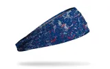 Blue Gray Red Splatter Big Bang Lite Headband sold by JUNK Brands