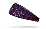 Deep Steel Blue Red Splatter Big Bang Lite Headband sold by JUNK Brands